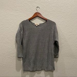 Pink Rose brand grey textural pattern scoop neck